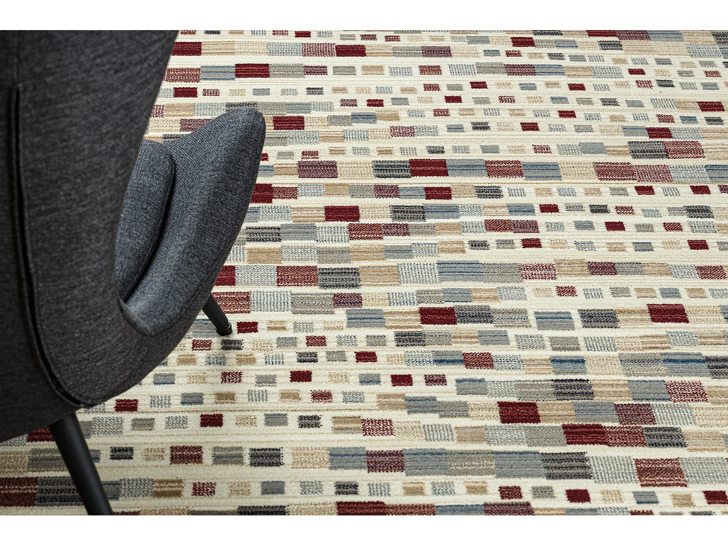 Wollen tapijt KILIM 7950/52933 Geometrisch beige / grijs / bordeauxroo 120x160 cm