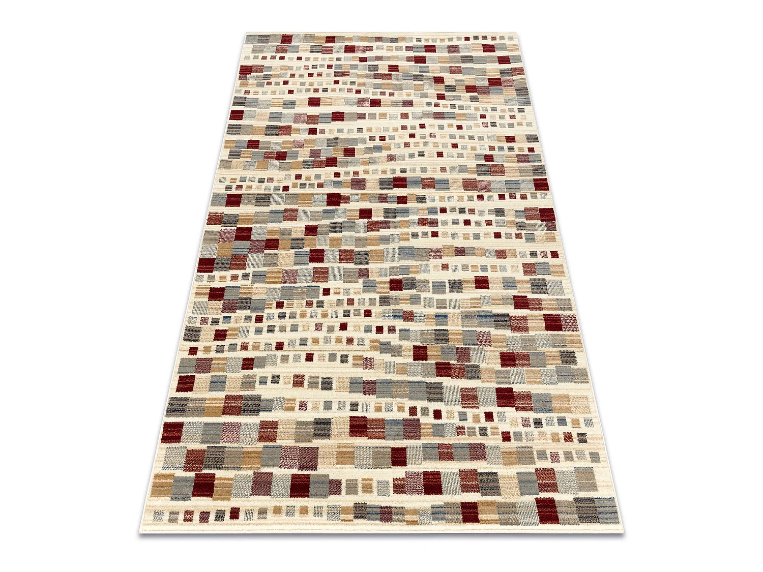 Tapis en laine KILIM 7950/52933 Géométrique beige / gris / bordeaux 120x160 cm