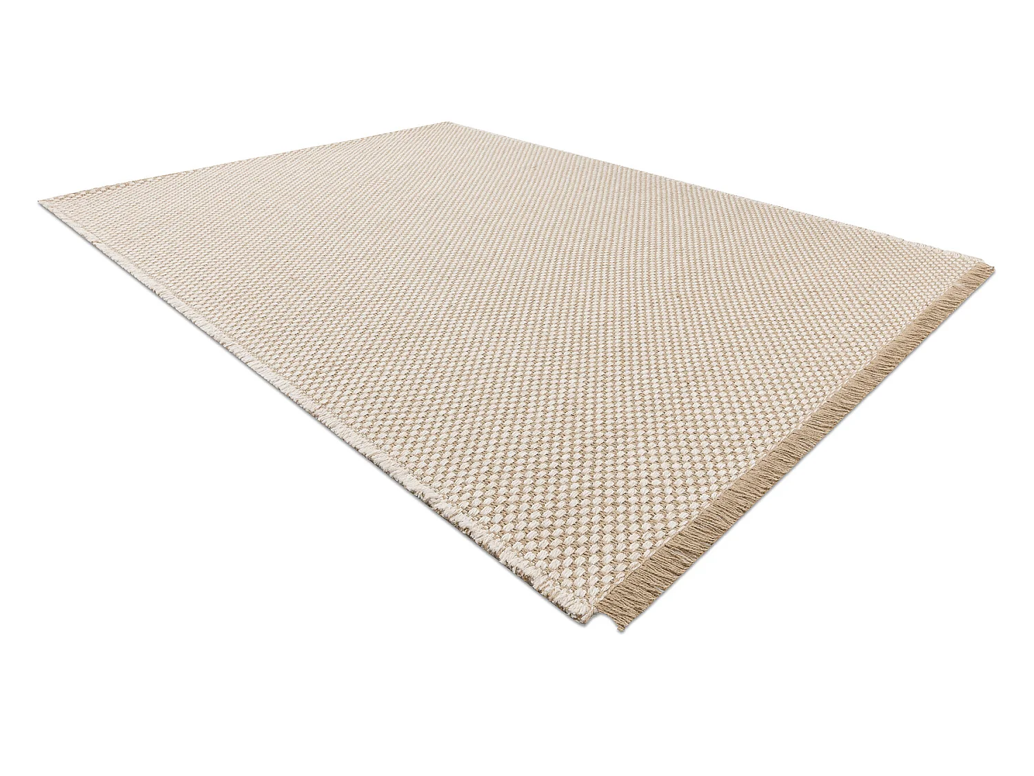 Tapis JUTE 3731 crème / beige - jute, tissé à plat, franges 80x150 cm