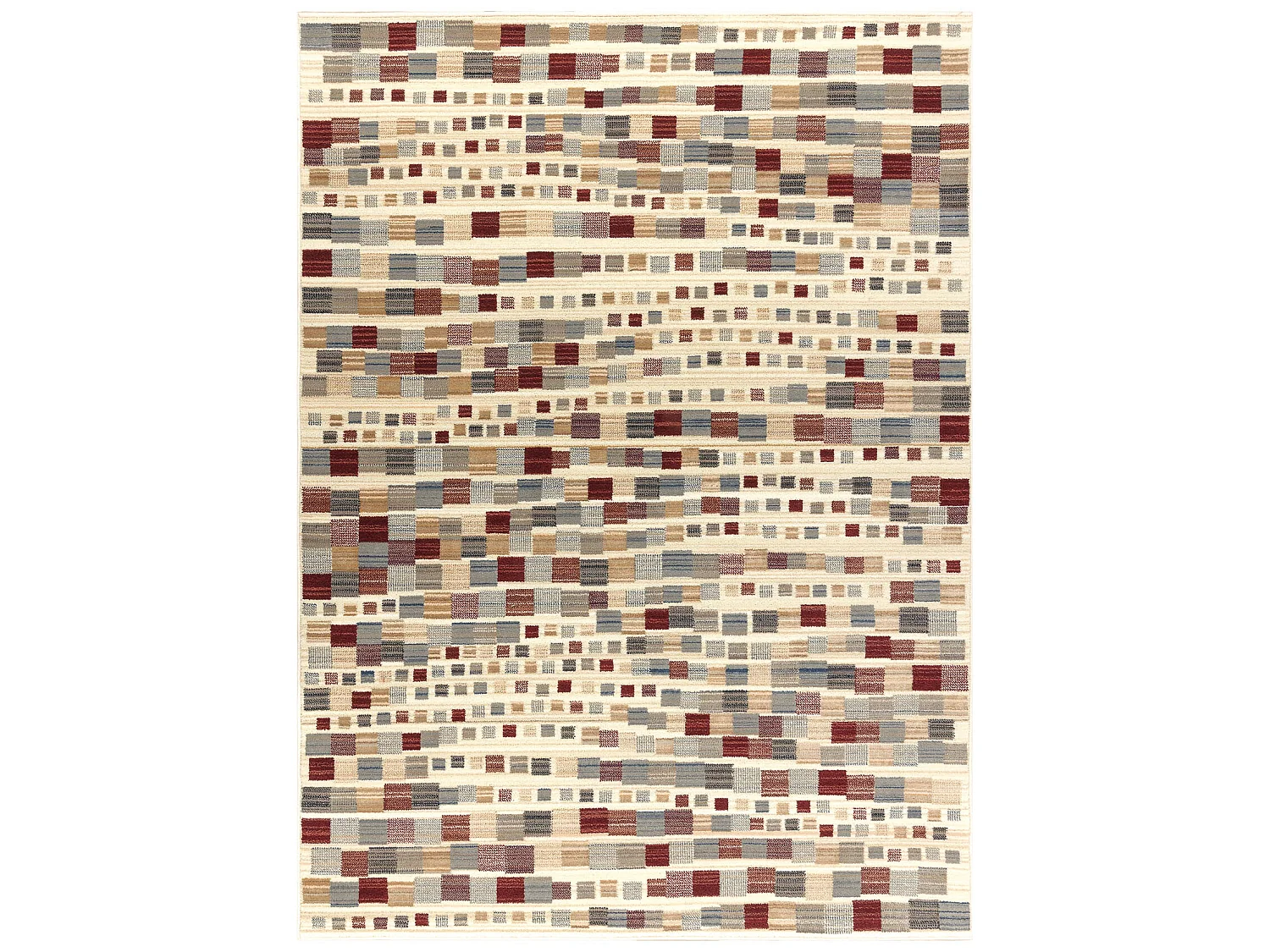 Tapis en laine KILIM 7950/52933 Géométrique beige / gris / bordeaux 200x250 cm