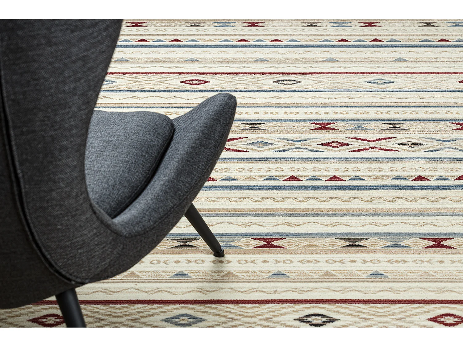Tapis en laine KILIM 7948/52933 Losanges, ethniques beige / gris / bor 200x250 cm