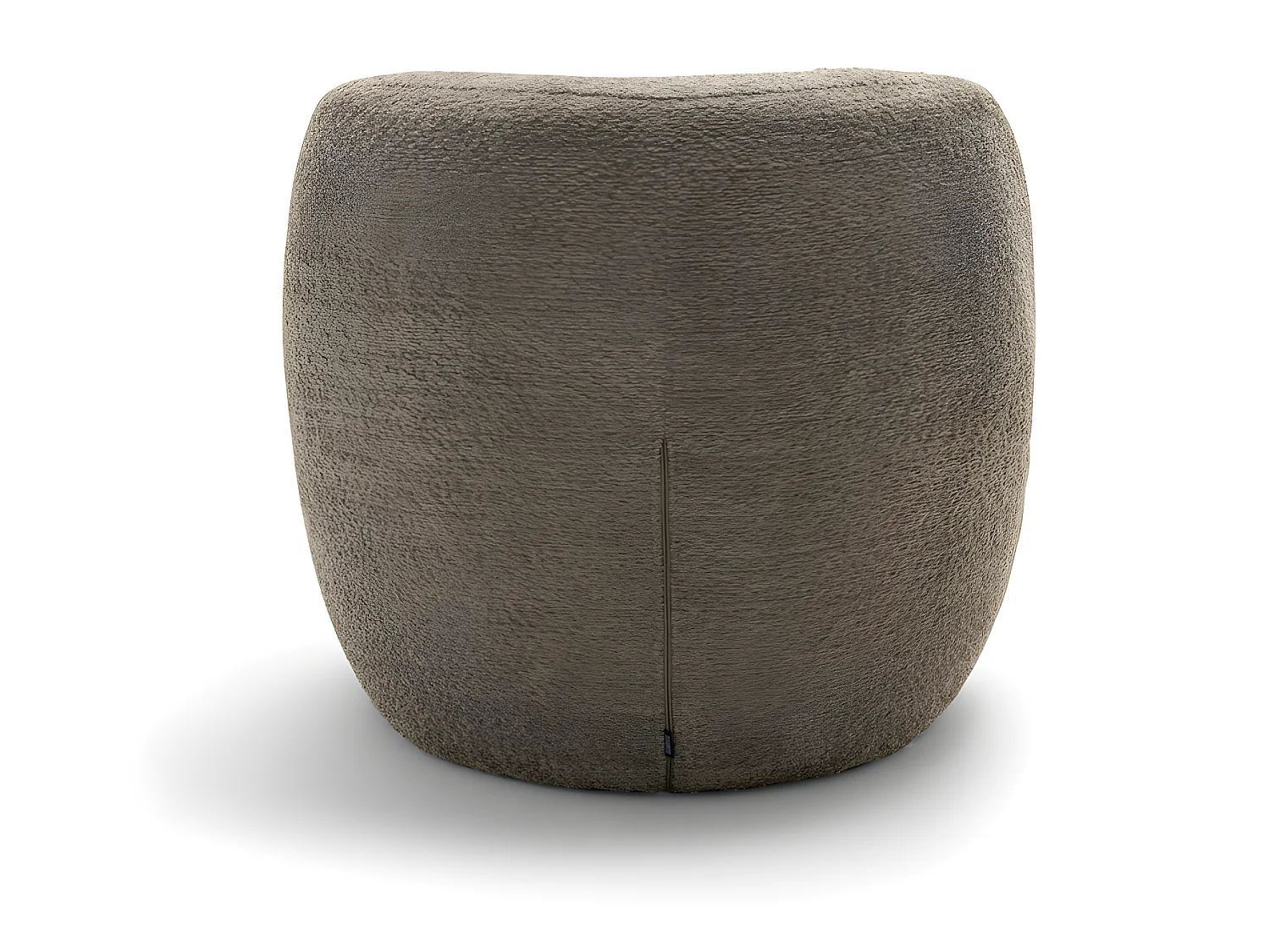 Mo - Fauteuil rond en tissu bouclette - Taupe