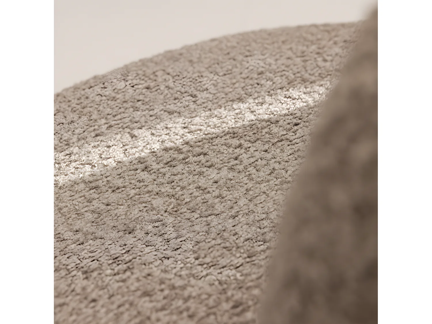 Mo - Fauteuil rond en tissu bouclette - Taupe