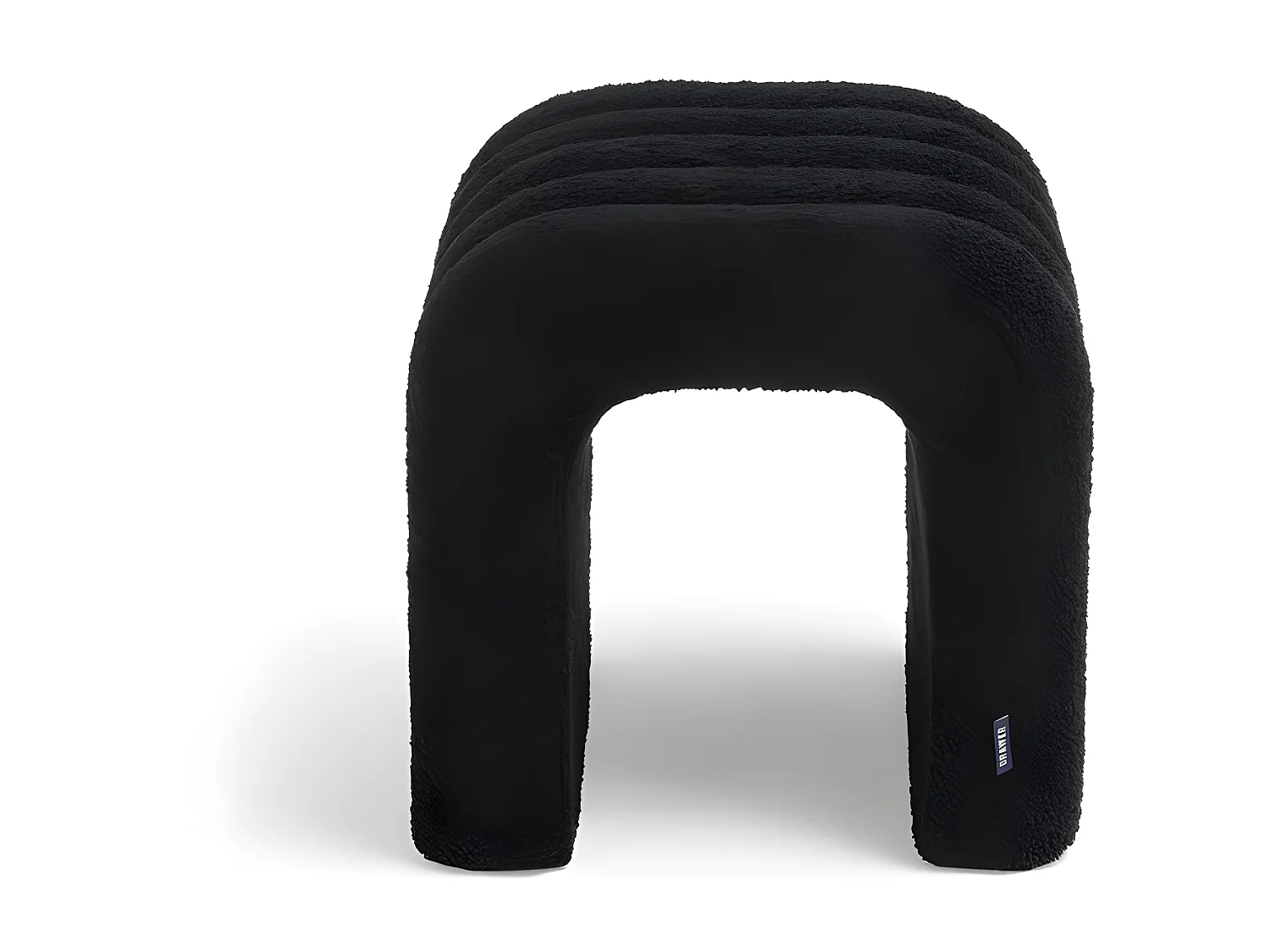 Mui - Tabouret rembourré en tissu bouclette - Noir