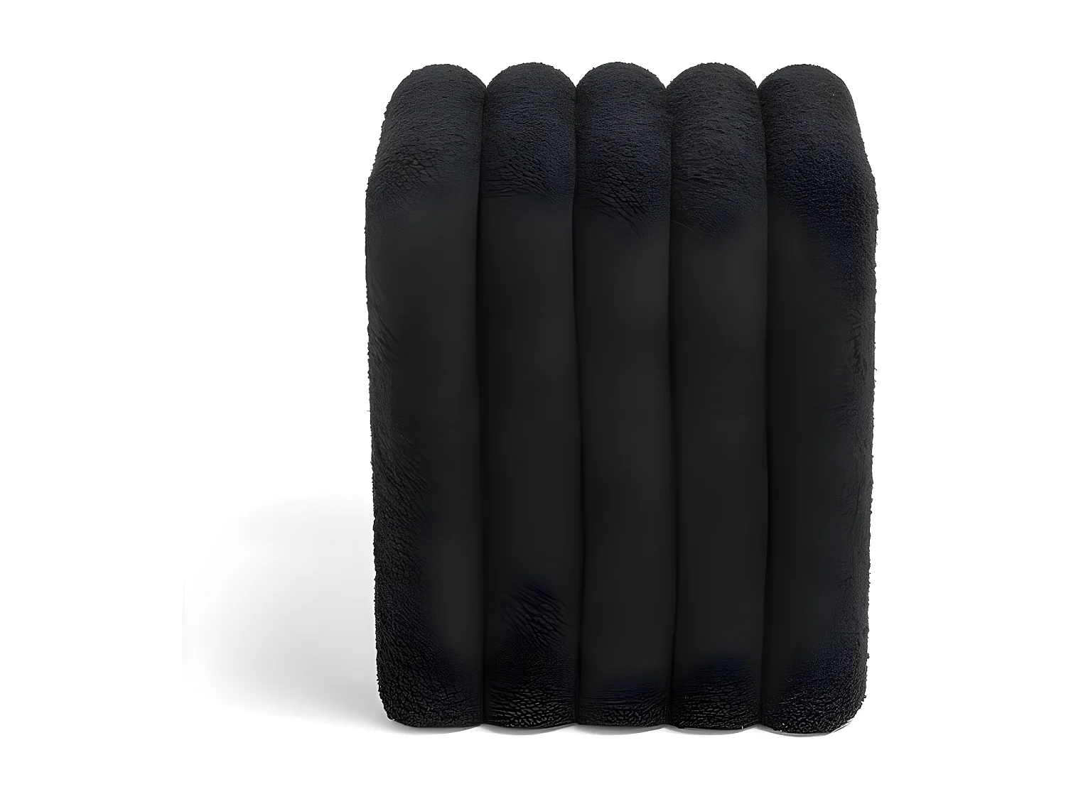 Mui - Tabouret rembourré en tissu bouclette - Noir