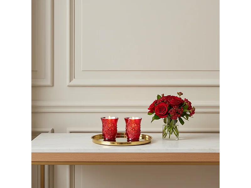 Photophore Lys - Rouge / 15 cm