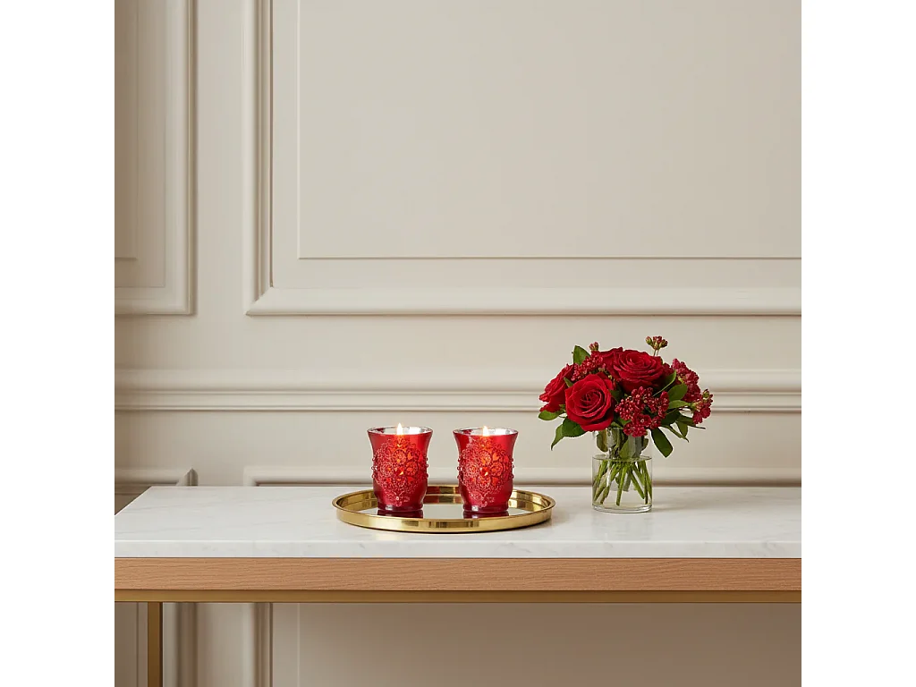 Photophore Lys - Rouge / 15 cm