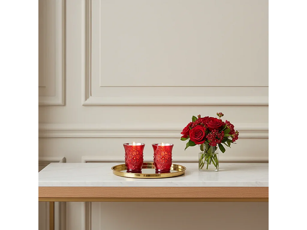 Photophore Lys - Rouge / 15 cm