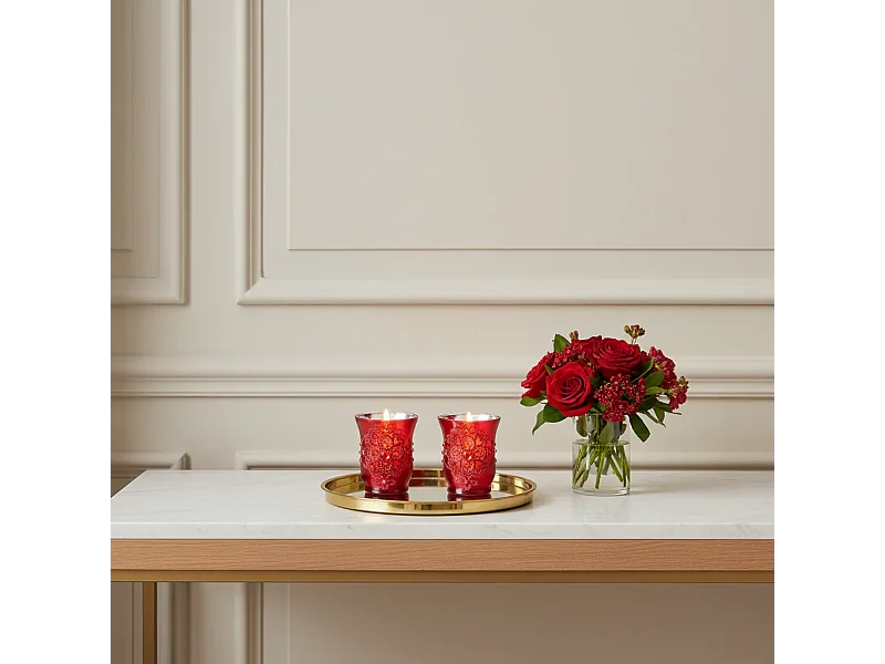 Photophore Lys - Rouge / 15 cm