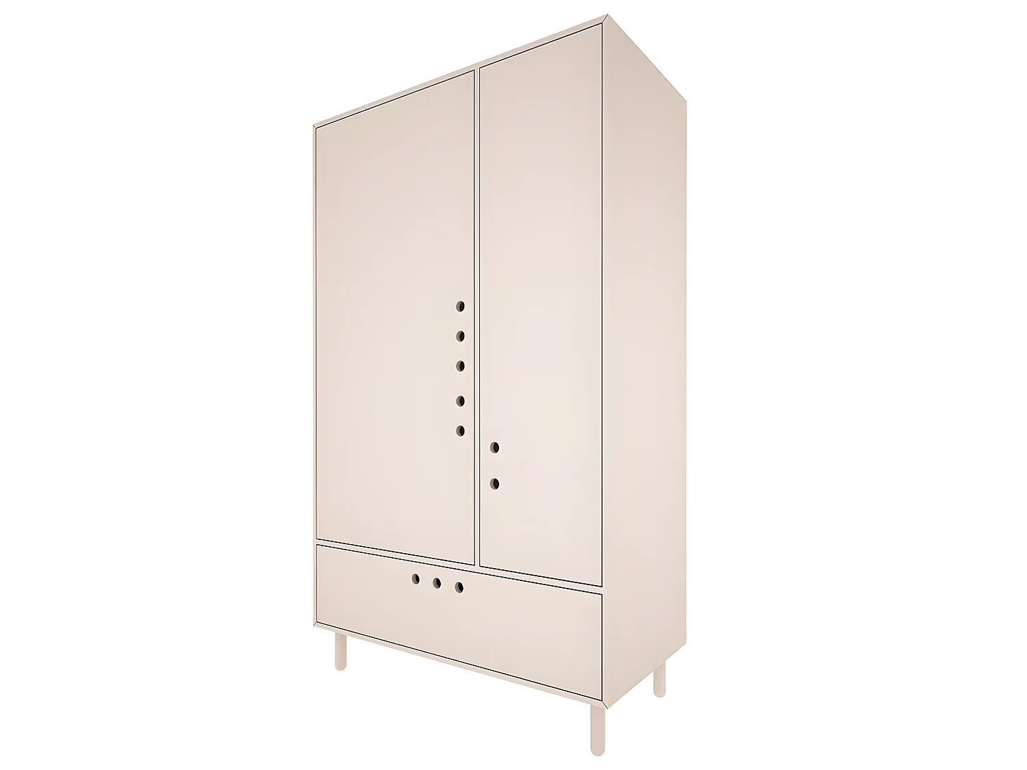 Armoire 2 portes 1 tiroir River - Beige