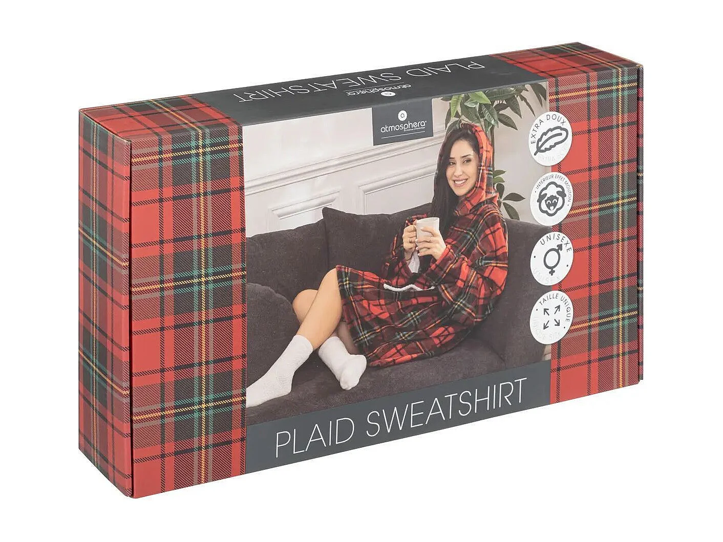 Plaid Sweat Manche "Flan" 85x118cm Tartan