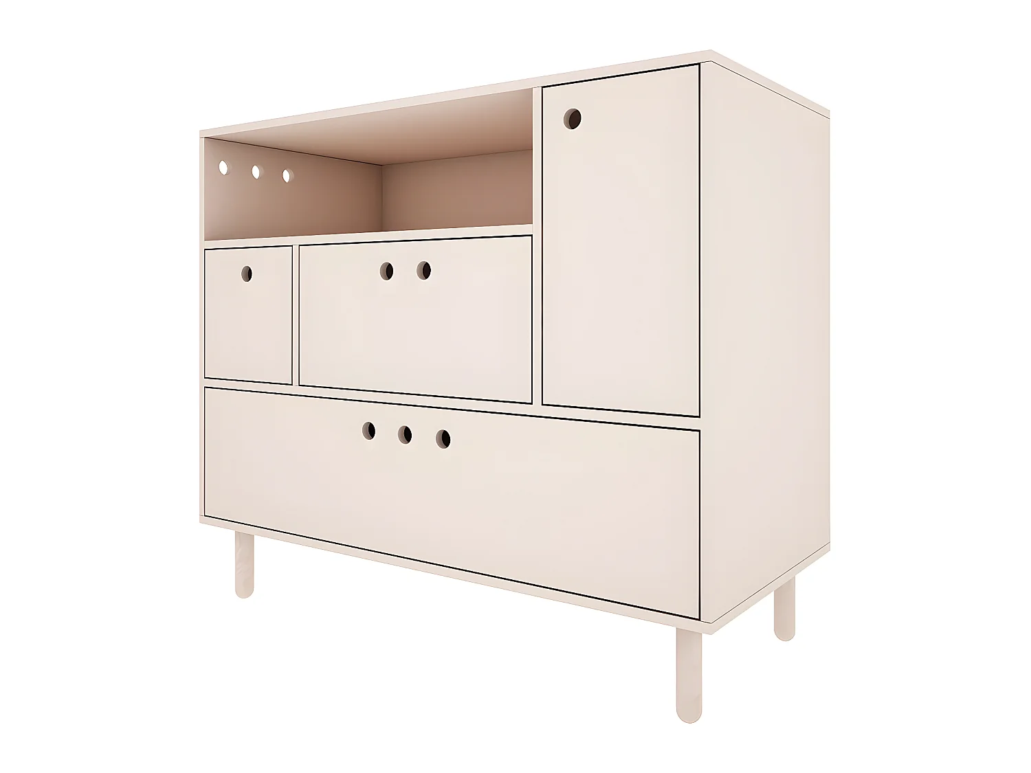 Commode 2 tiroirs River - Beige
