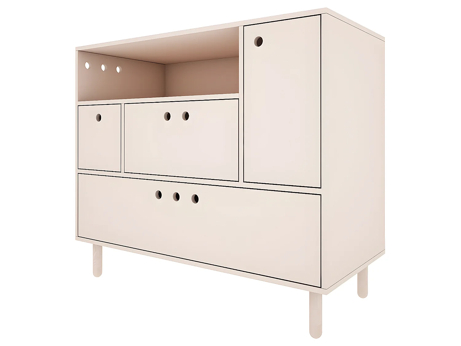 Commode 2 tiroirs River - Beige