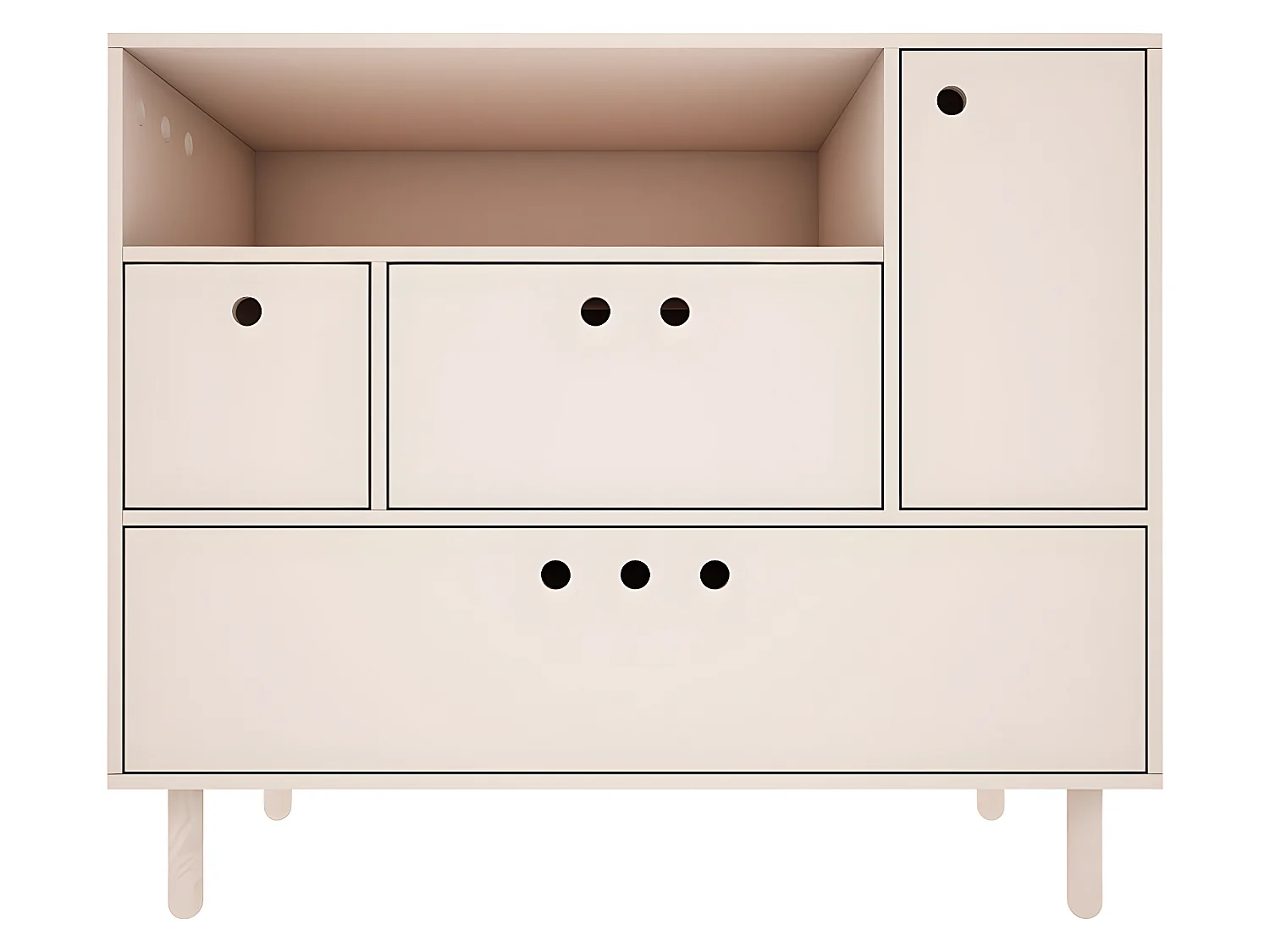 Commode 2 tiroirs River - Beige