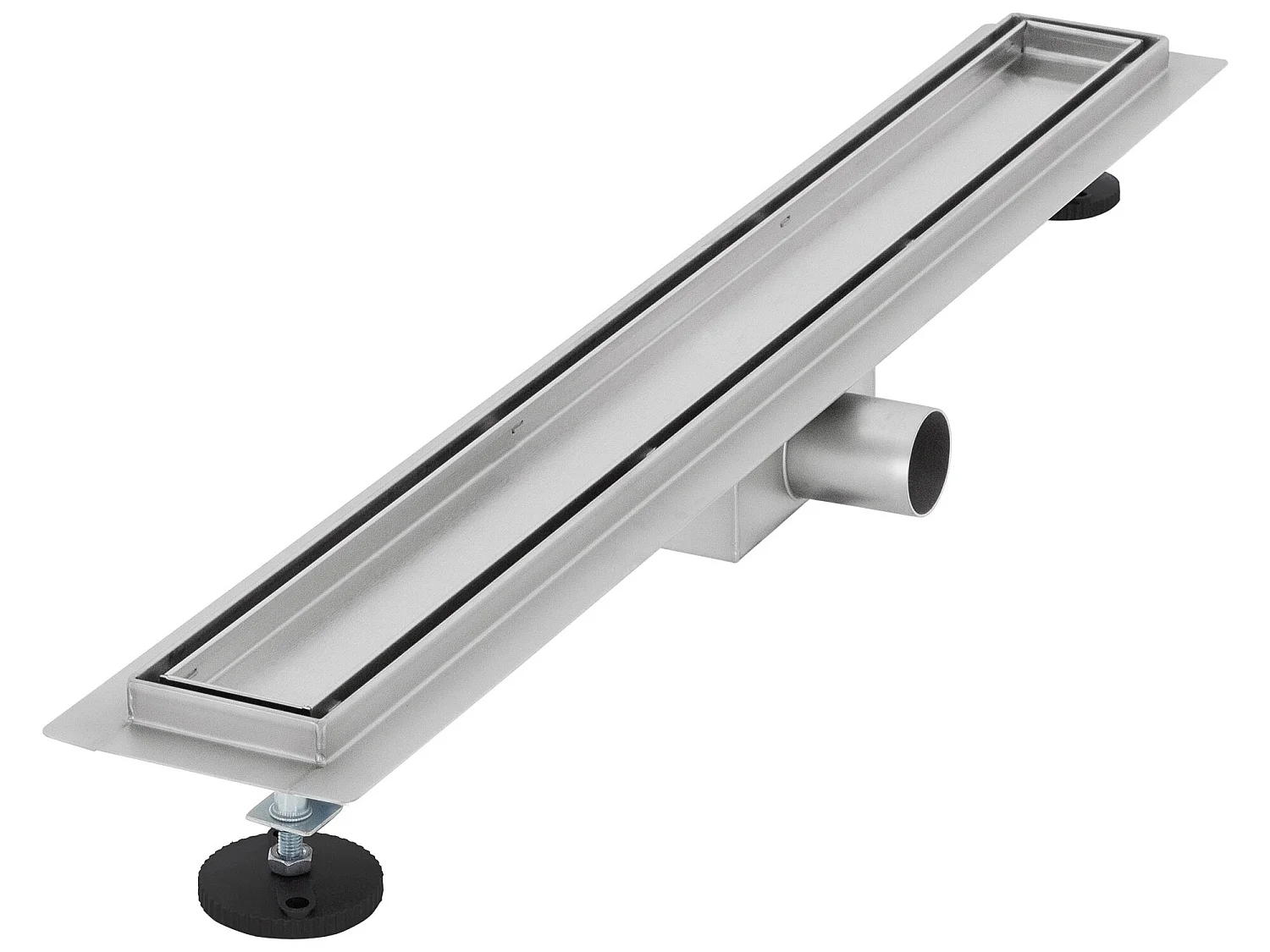 Canalina doccia piastrellata in acciaio inox da 70 cm con sifone Set completo piatto argento LuxeBath