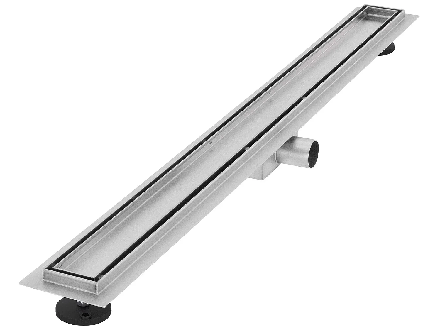 Caniveau de douche en acier inoxydable carrelé 90 cm et siphon Set complet argent plat LuxeBath