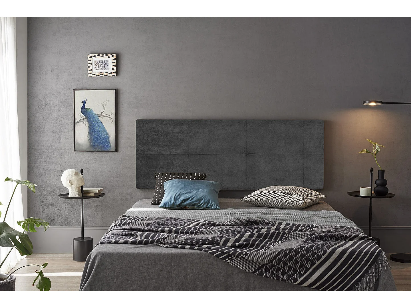 TÊTE DE LIT CALA TISSU GRIS 100