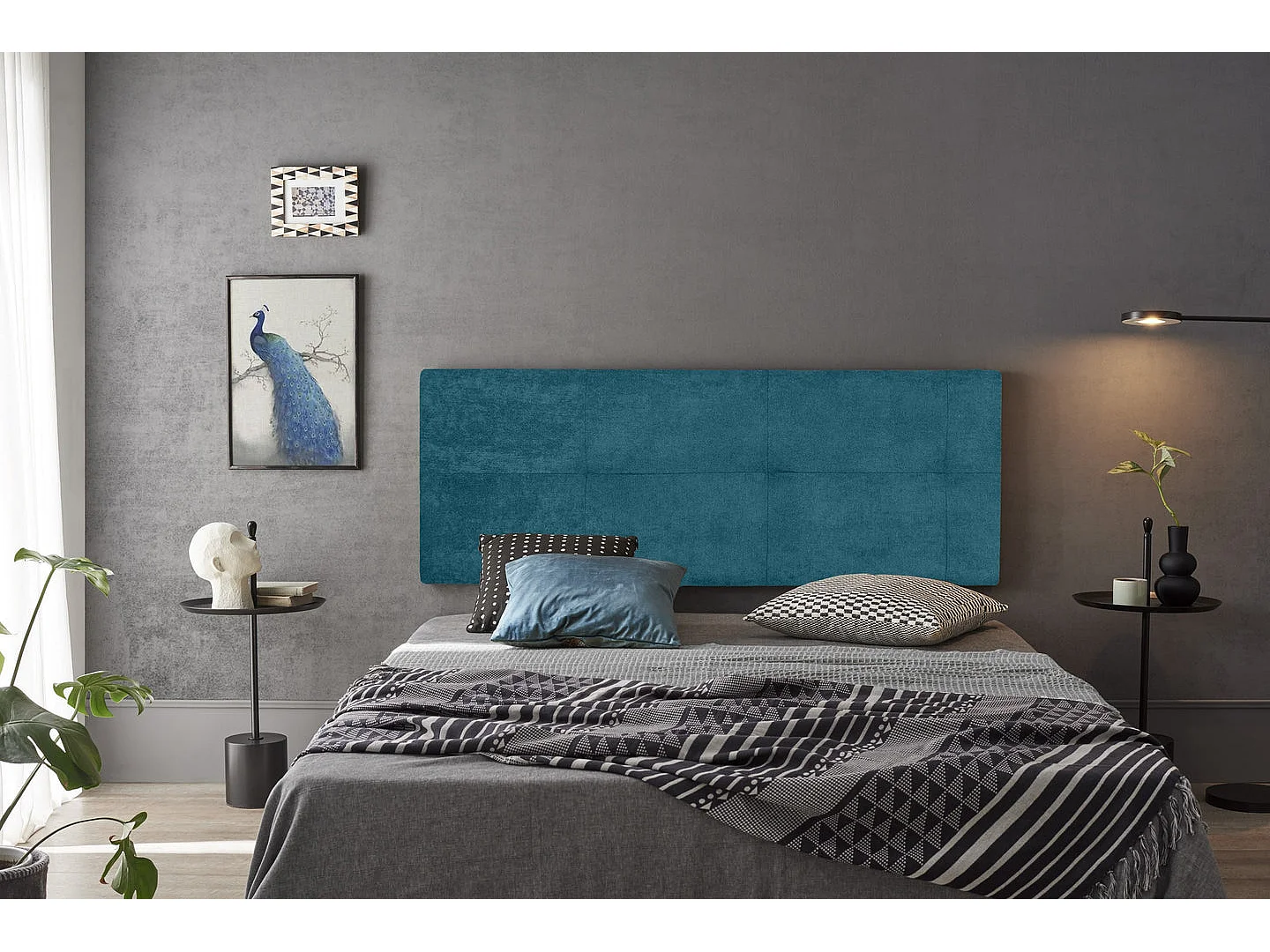 CALA TETE DE LIT TISSU BLEU 90
