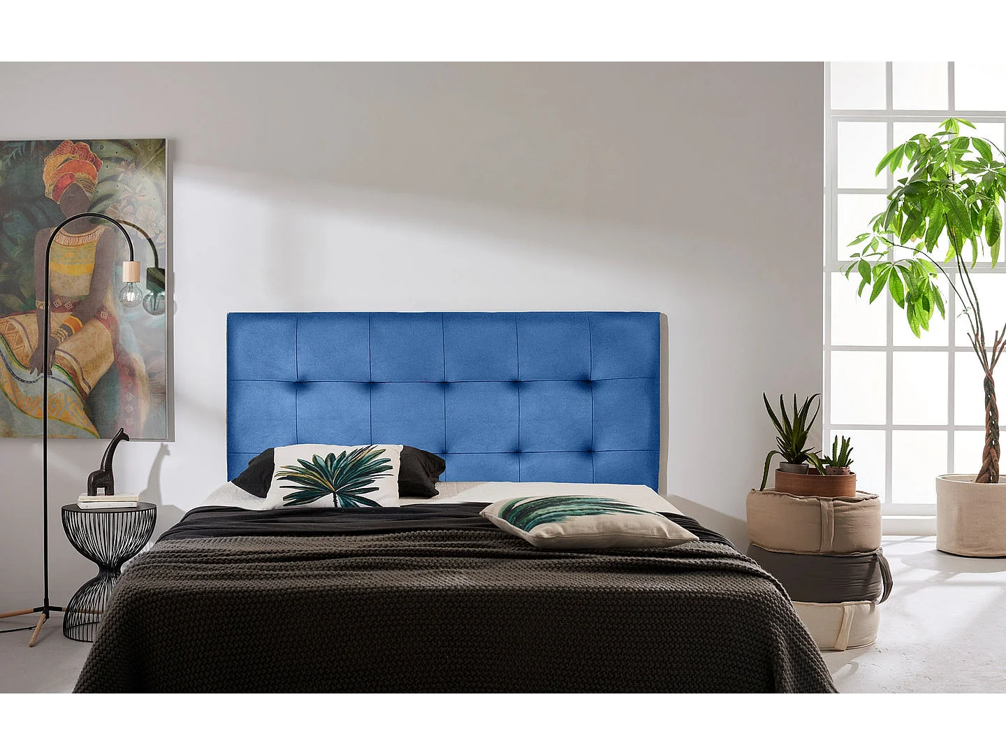 CABECERO ASTER POLIPIEL AZUL 100