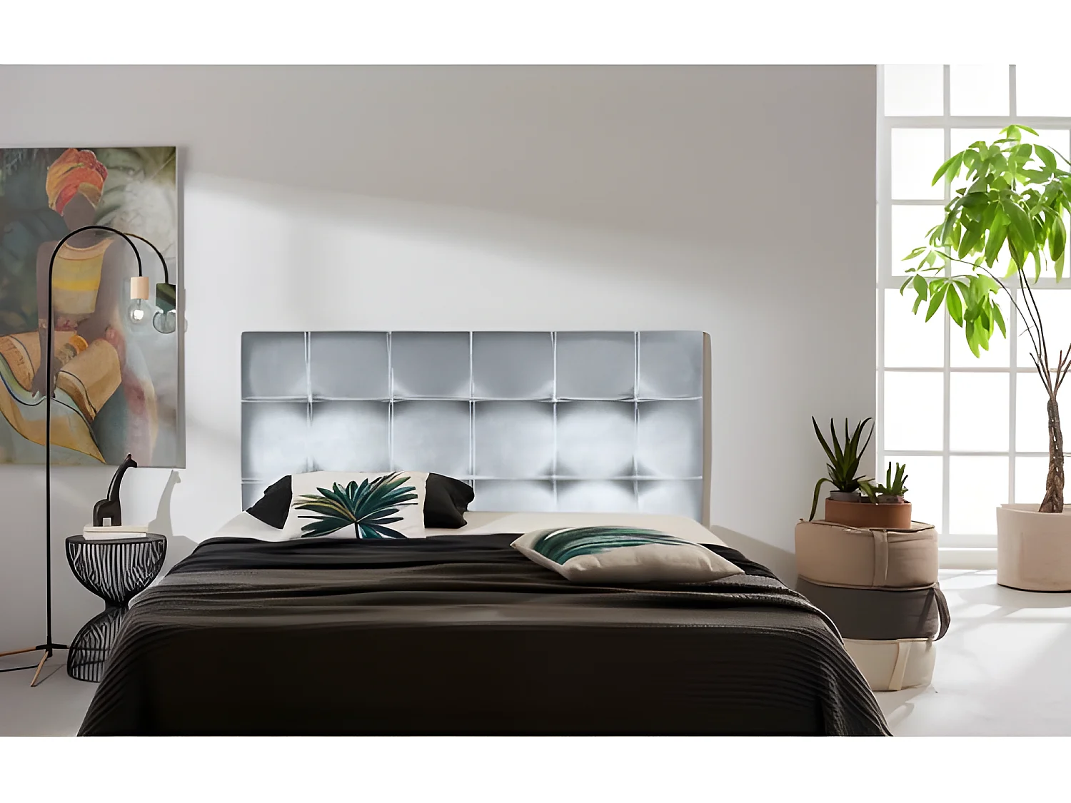 CABECERO IRIS POLIPIEL PLATA 210