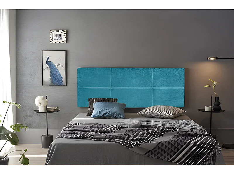 CABECERO DALIA TELA NIDO TURQUESA 90