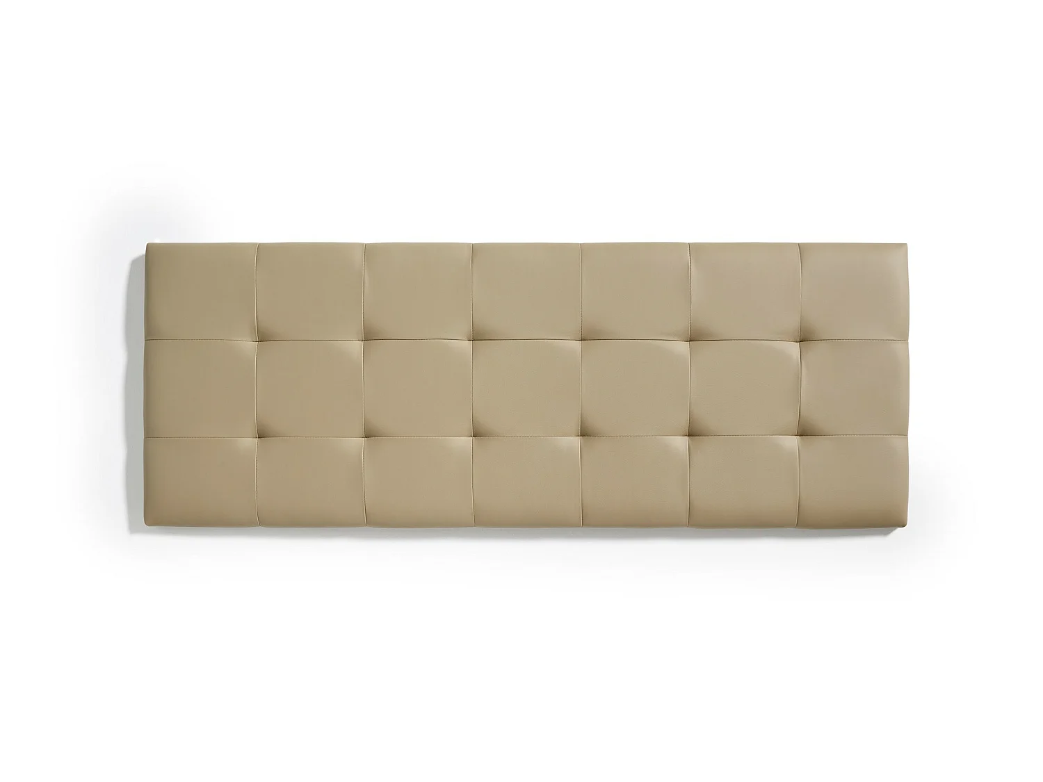 Cabecero de Cama 150 Capitone Cuadros Polipiel 152x57x5cm Camel Claro