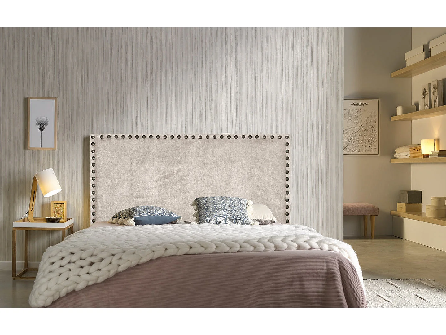 TÊTE DE LIT LIRIO BEIGE TISSU 115
