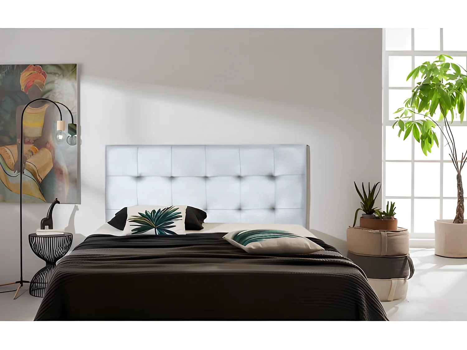 CABECERO ASTER POLIPIEL PLATA 220