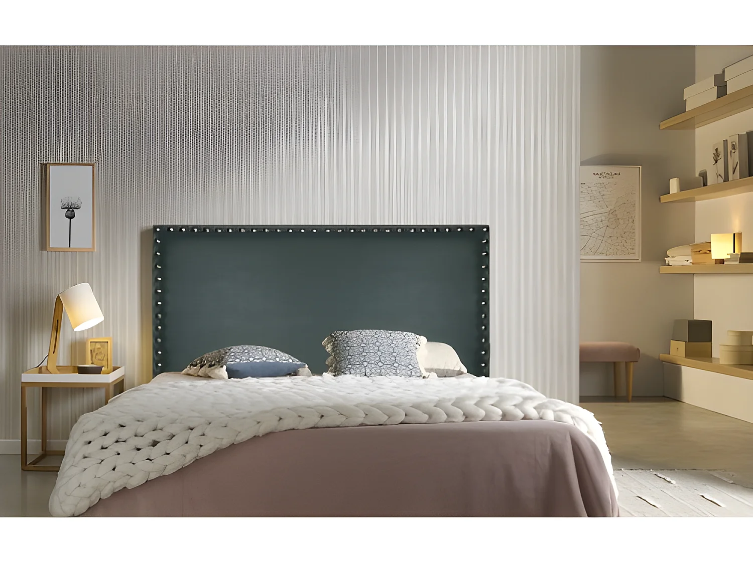 CABECERO LIRIO POLIPIEL CENIZA 170