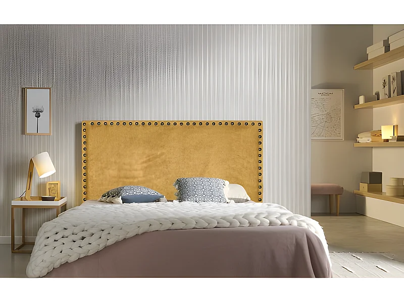 CABECERO LIRIO TELA MOSTAZA 100