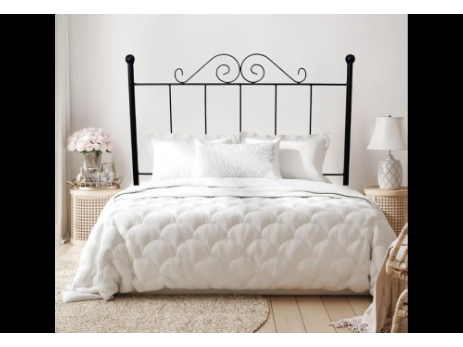 Cabecero Forja Palacio para Cama de 150 Negro 158x125x4..