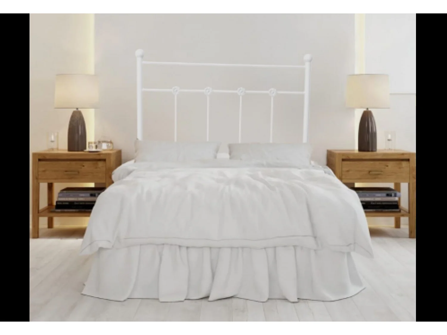 Cabecero Forja Ducal para Cama de 135 Blanco 143x125x4..