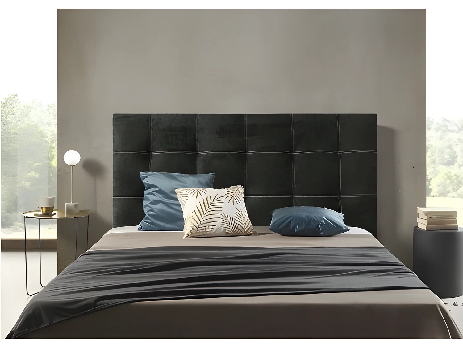 CABECERO IRIS TELA NEGRO 220