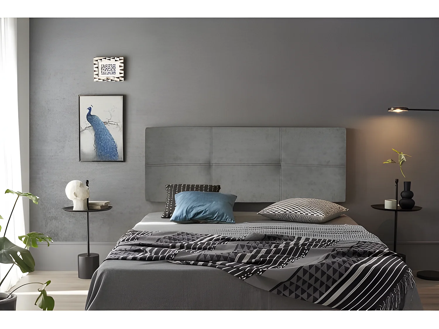 CABECERO DALIA TELA MAGNOLIA CEMENTO 220