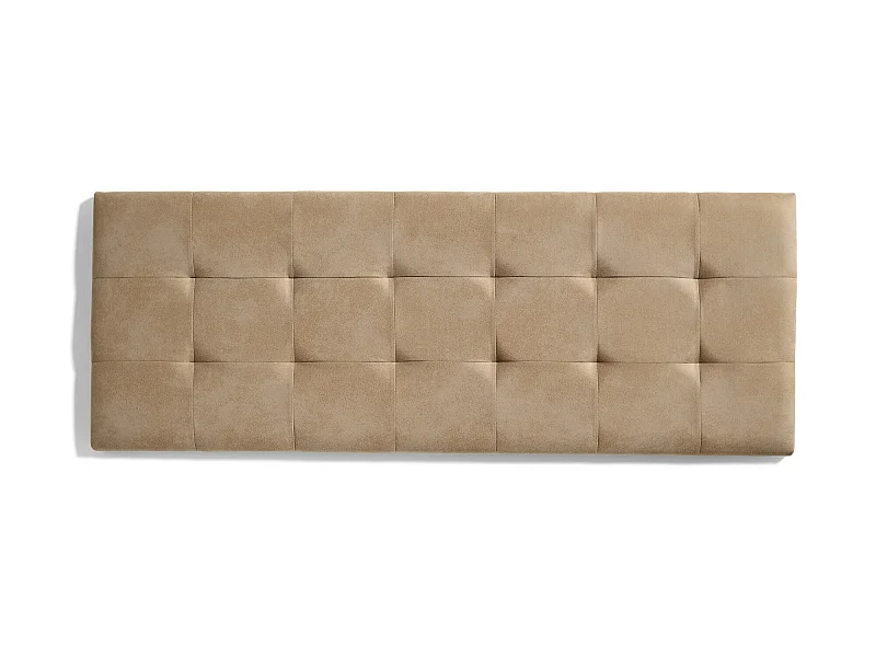 Cabecero de Cama 120 Capitone Cuadros Tela Antimanchas 152x57x5cm Camel Claro