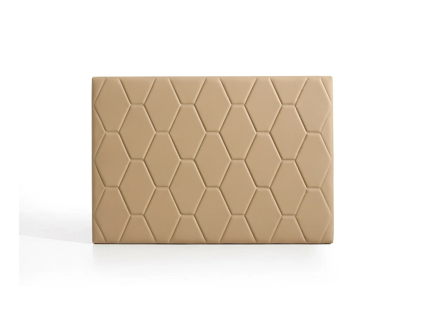 Cabecero Ágata para Cama de 100 de Polipiel Camel 115x115x8..