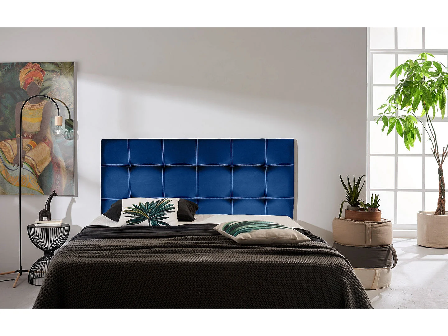 CABECERO IRIS POLIPIEL AZUL 210
