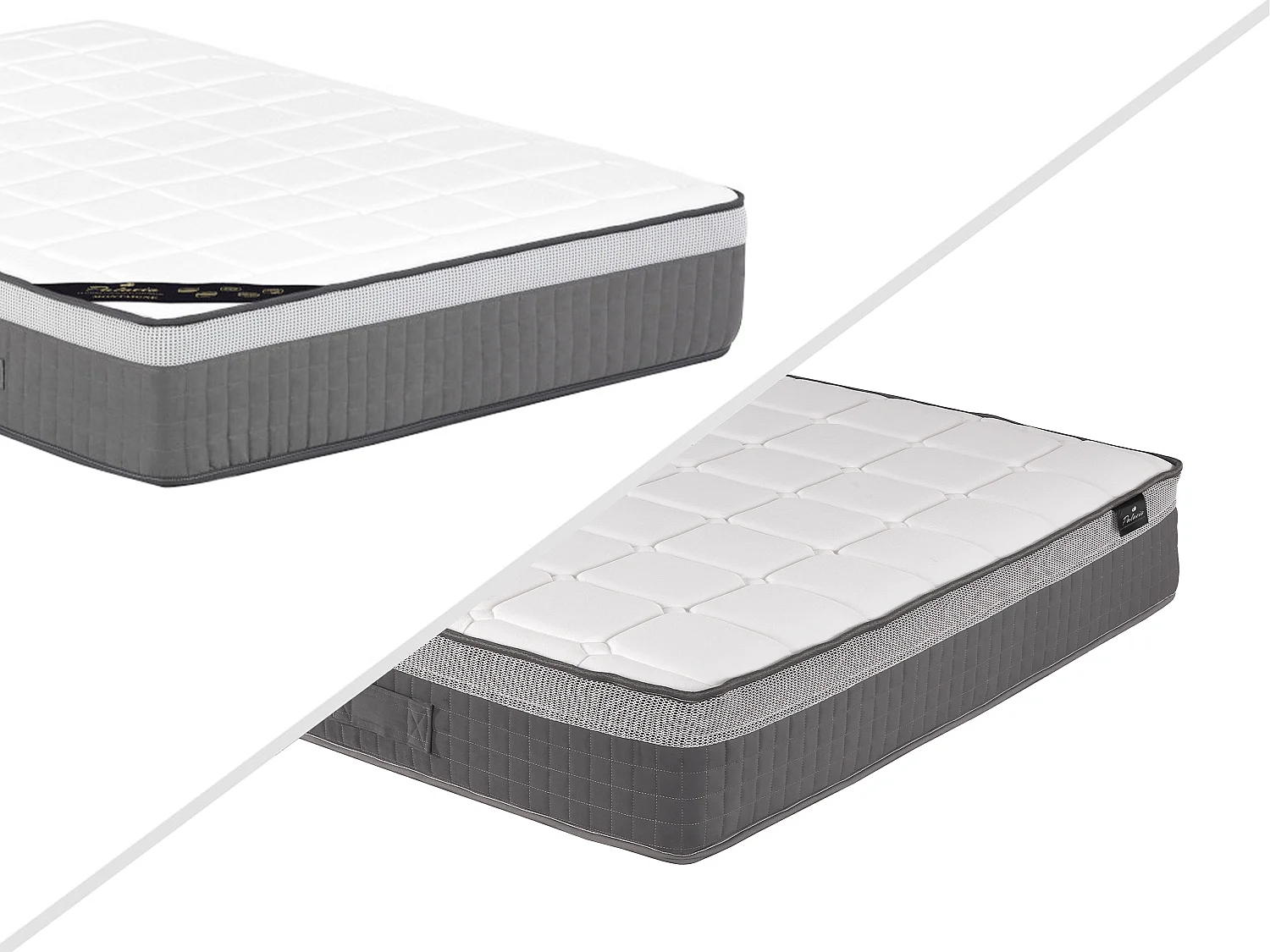 Matelas 140 x 190 cm hybride ressorts ensachés 7 zones et mémoire de forme ép.29cm - MONTAIGNE II de PALACIO