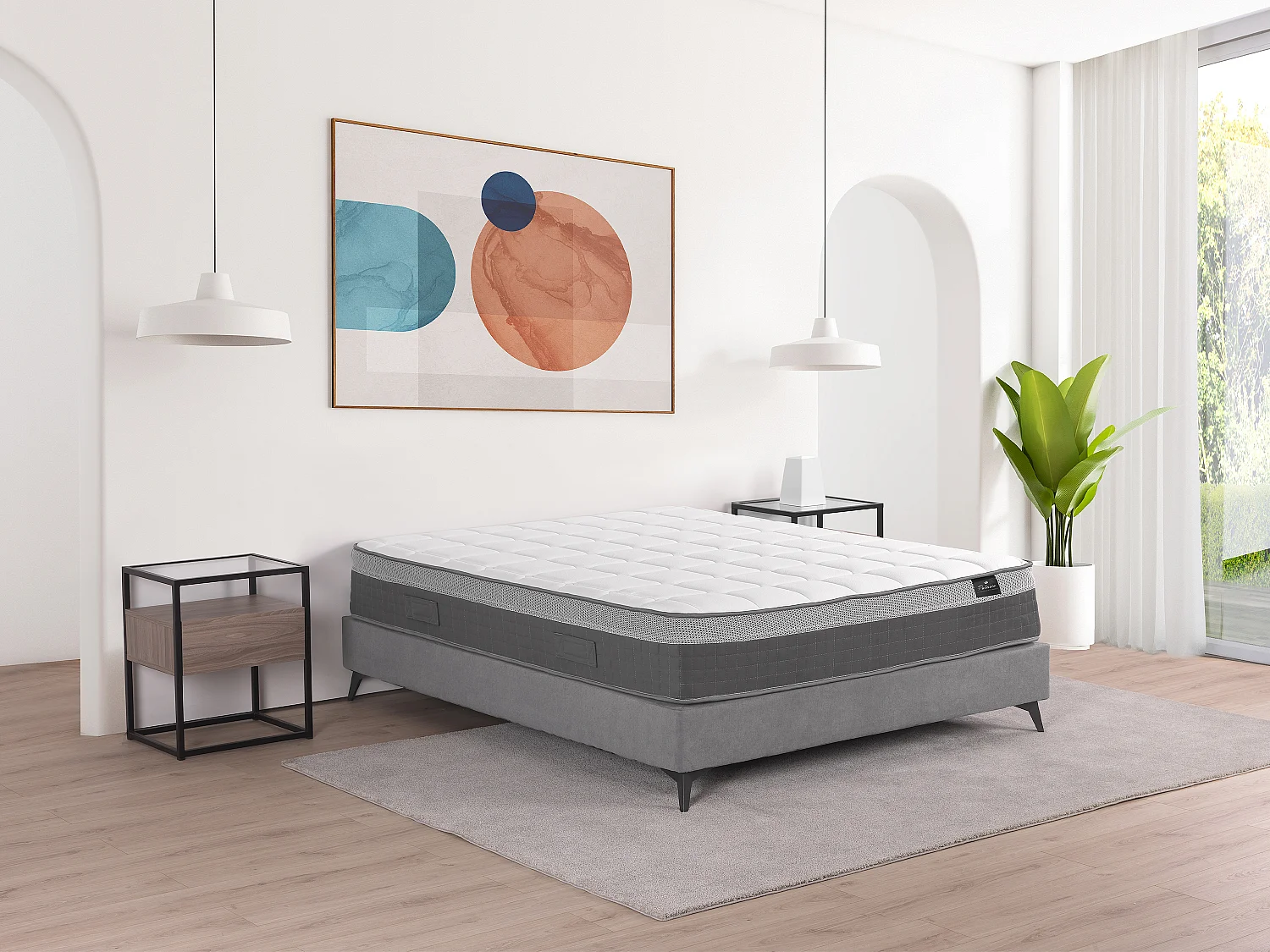 Matelas 140 x 190 cm hybride ressorts ensachés 7 zones et mémoire de forme ép.29cm - MONTAIGNE II de PALACIO