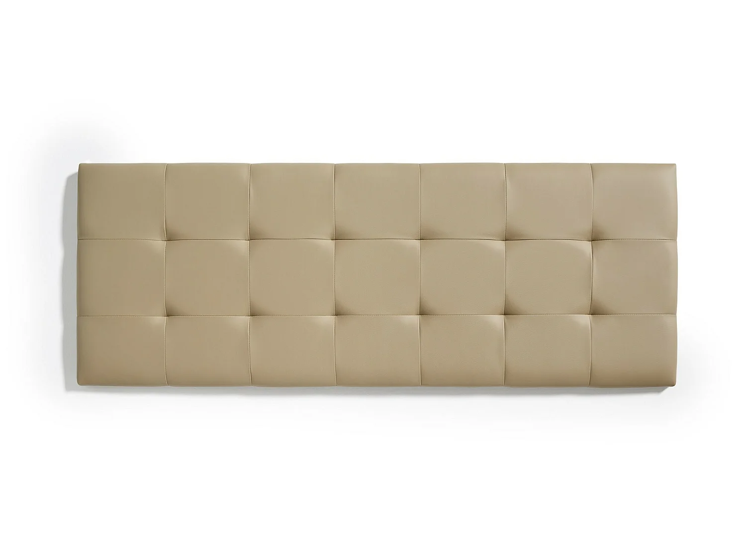 Cabecero de Cama 110 Capitone Cuadros Polipiel 112x57x5cm Camel Claro