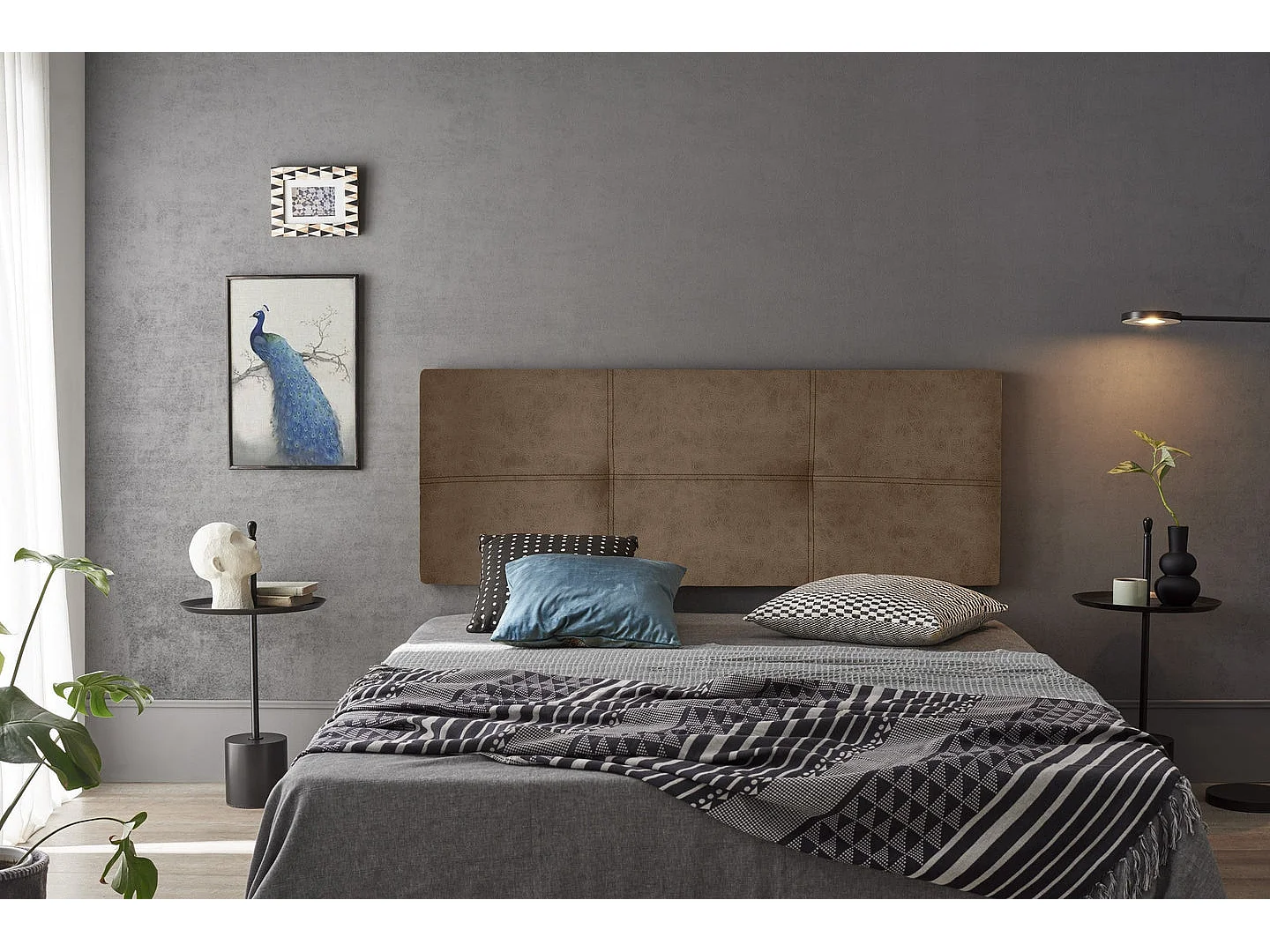 TÊTE DE LIT DALIA TISSU MAGNOLIA MARRON 145