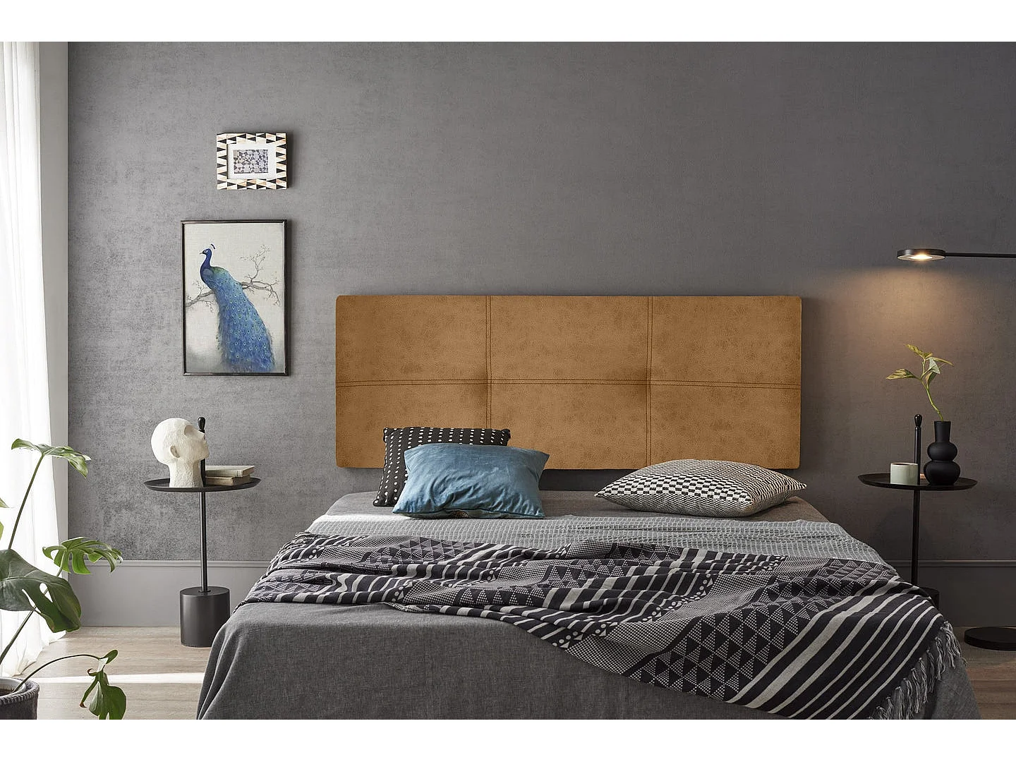 TÊTE DE LIT DALIA TISSU CUIR MAGNOLIA 100