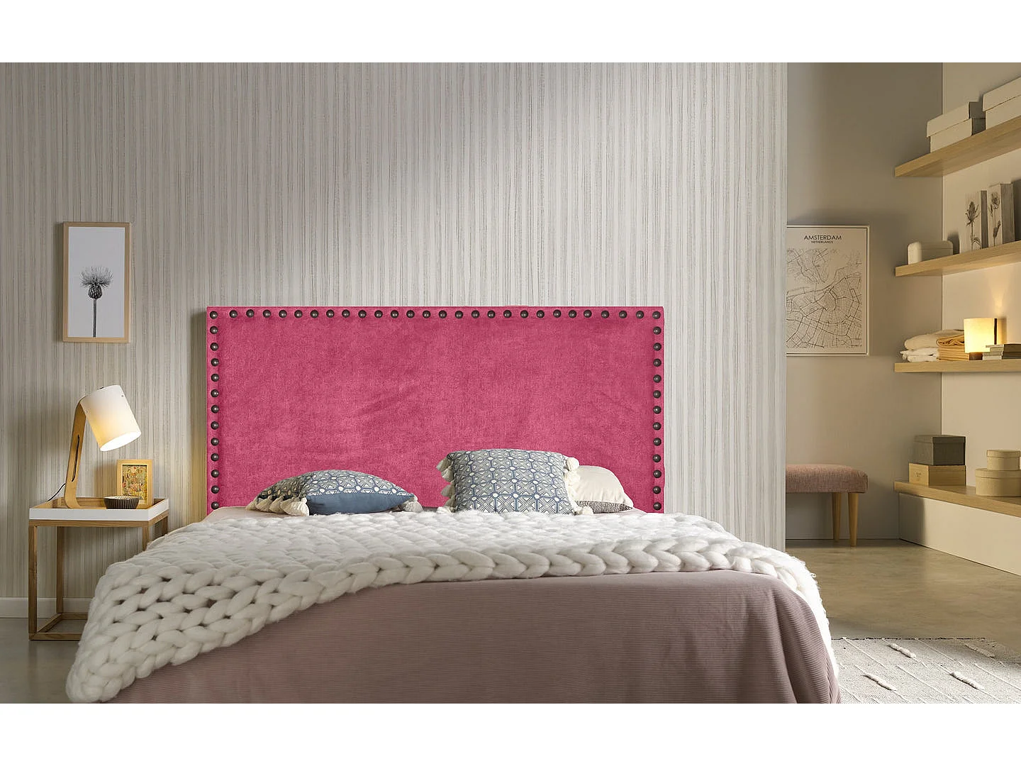 TÊTE DE LIT EN TISSU LIRIO ROSETON 160