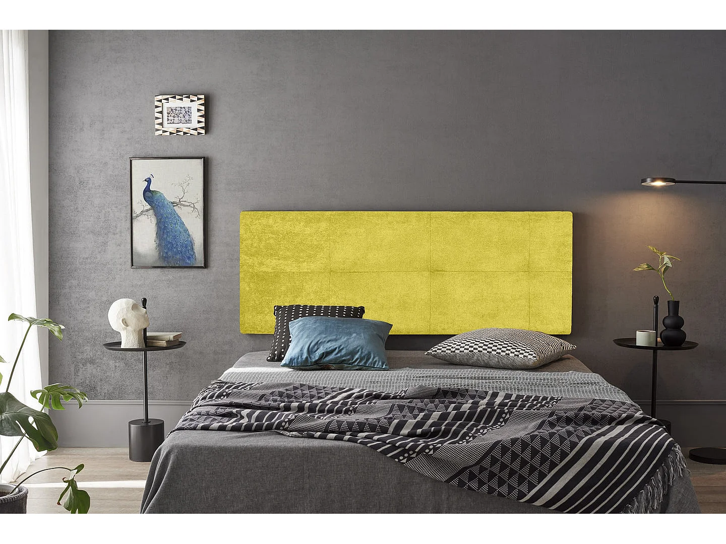 TÊTE DE LIT EN TISSU CALA PISTACHE 130
