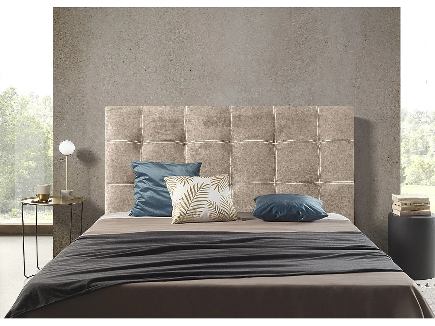 CABECERO IRIS TELA BEIGE 220