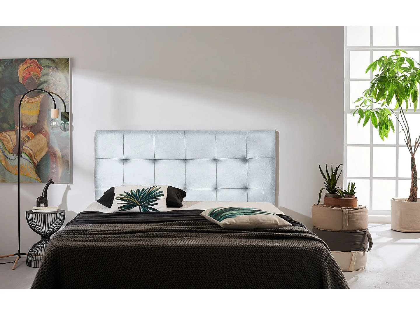 CABECERO ASTER POLIPIEL PLATA 160