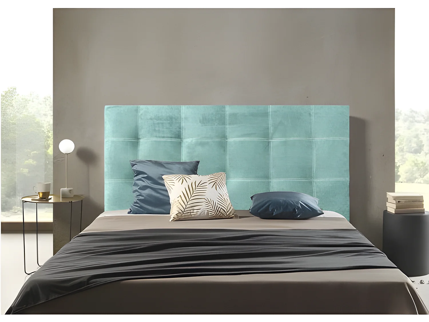 CABECERO IRIS TELA AGUA VERDE 190