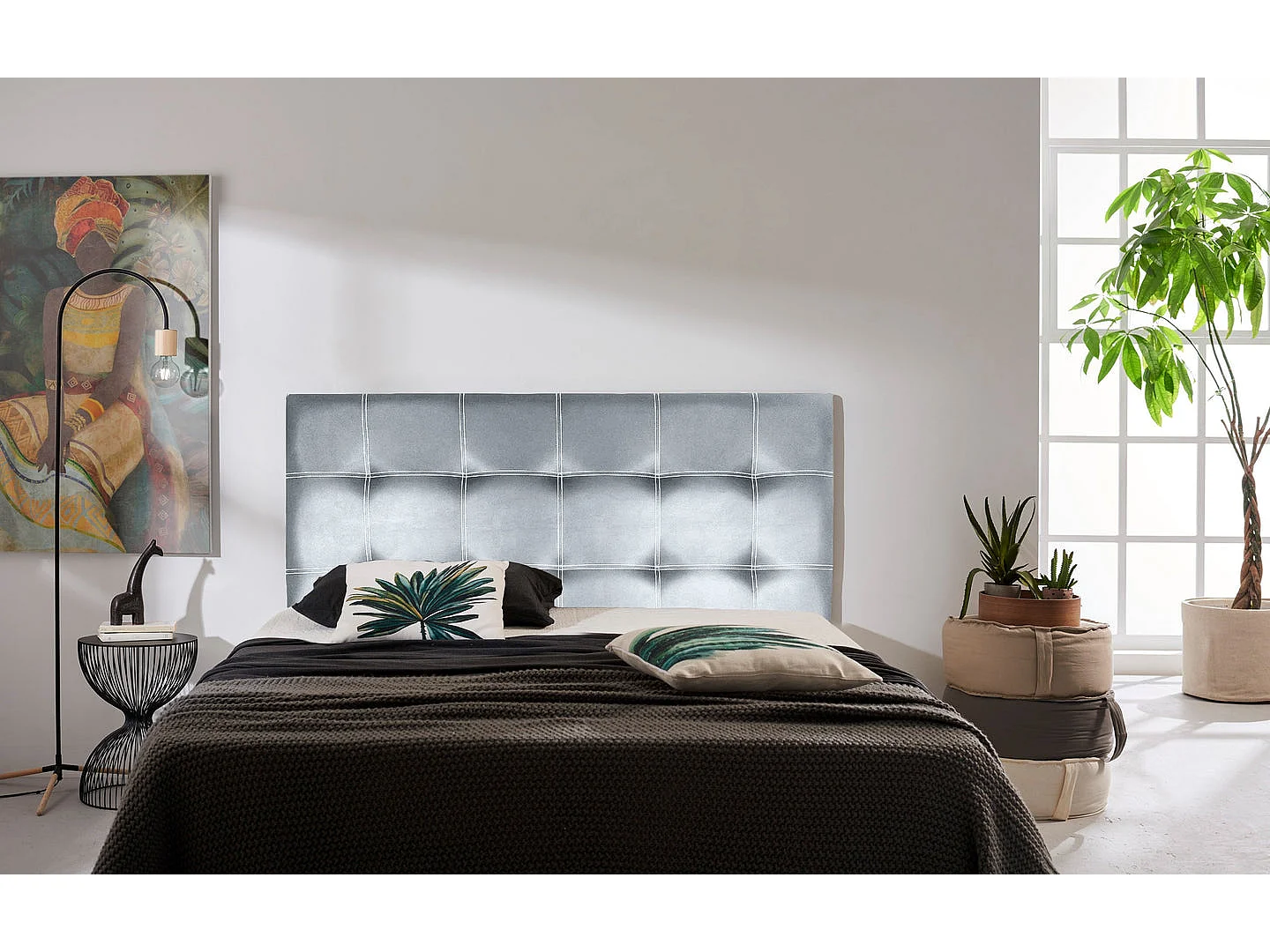 CABECERO IRIS POLIPIEL PLATA 90