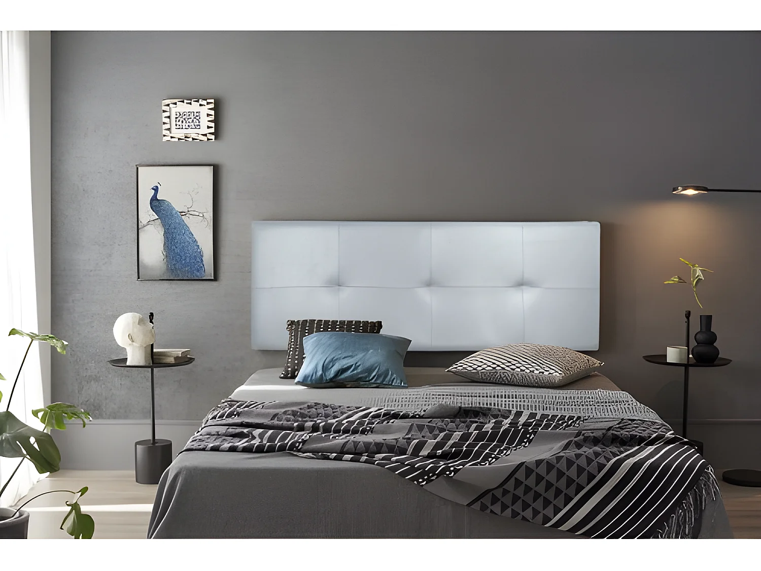 CABECERO CALA POLIPIEL PLATA 190