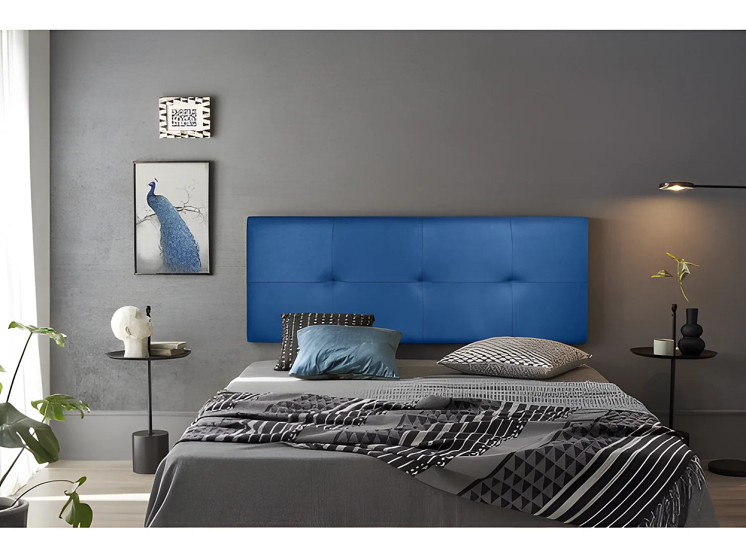 CABECERO CALA POLIPIEL AZUL 160